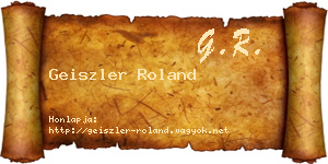 Geiszler Roland névjegykártya